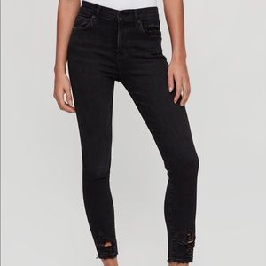 AGOLDE Sophie Hi Rise Skinny Crop- Black/Grey